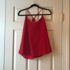 EUC J Crew Scalloped Cami Red
